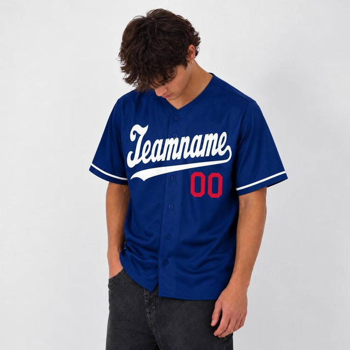 Royal Blue Baseball Jersey – Custom Team Name and Number