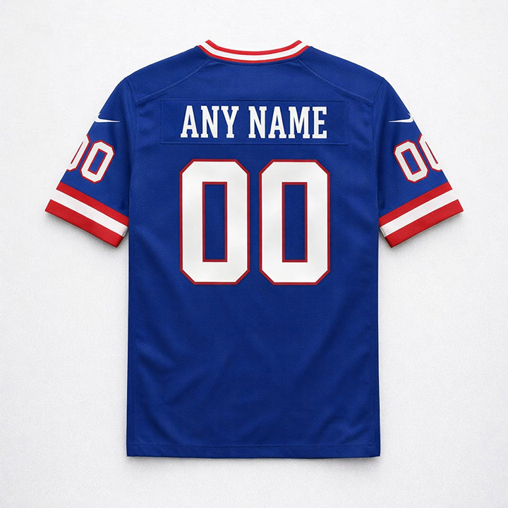 Royal Blue Any Name 00 Giants Football Jersey