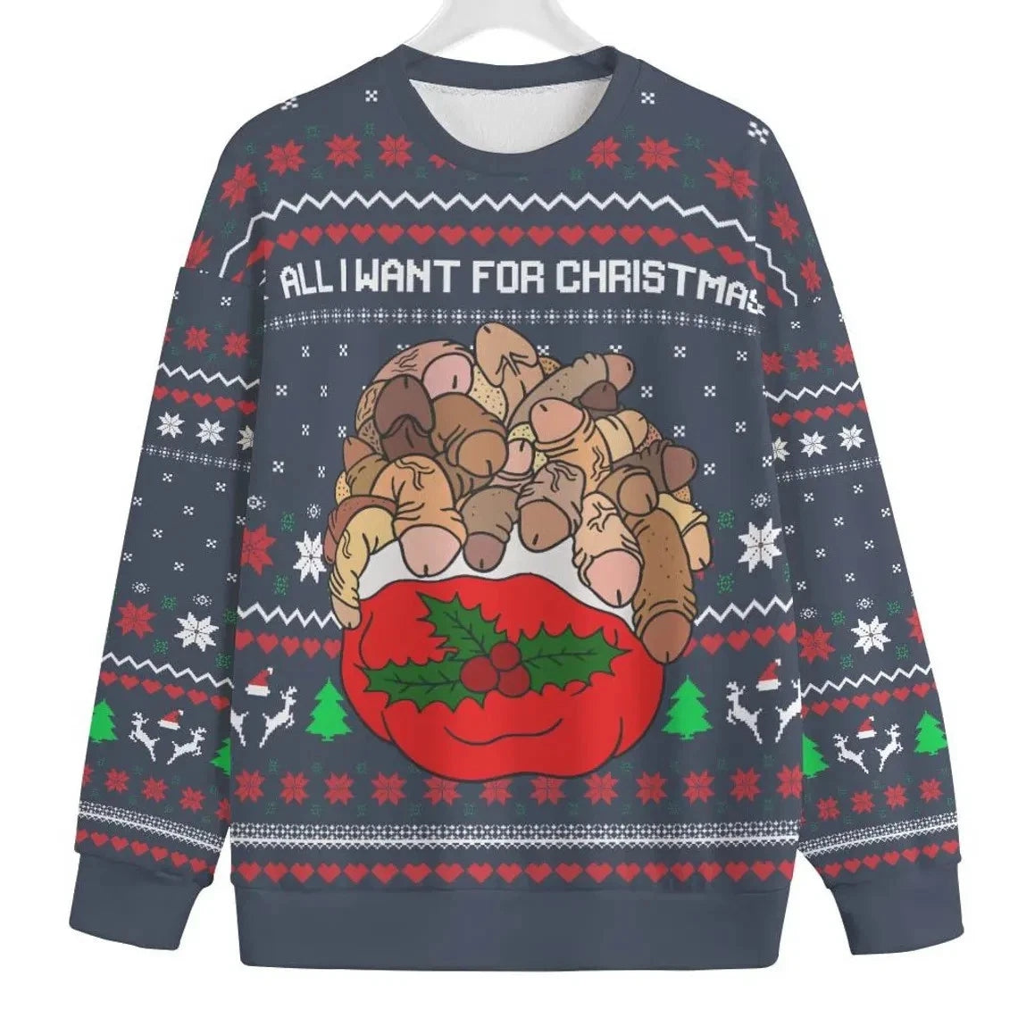 All I Want for Christmas Funny Naughty Ugly Sweater Sweatshirt