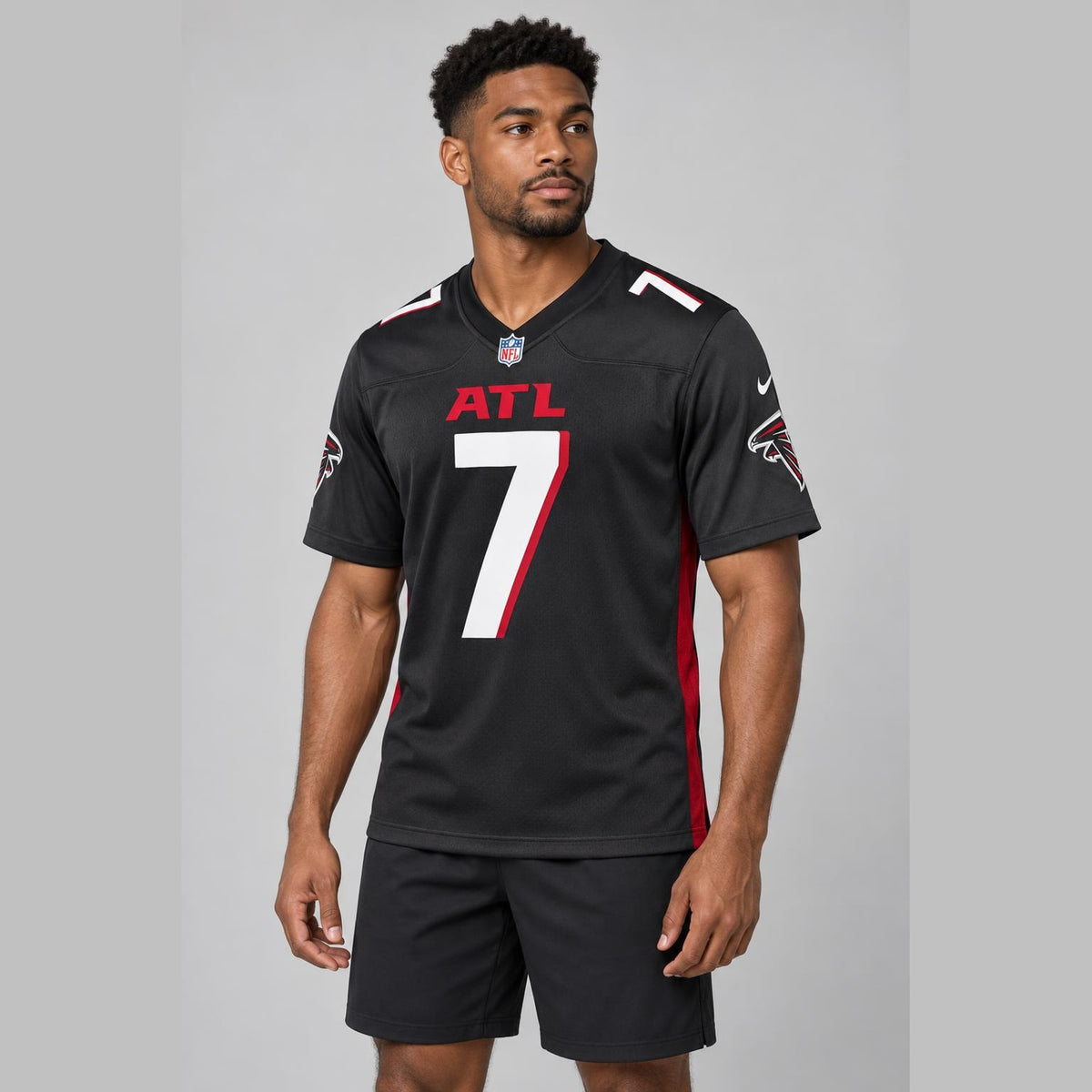 Robinson 7 Atl Black Football Jersey - 3