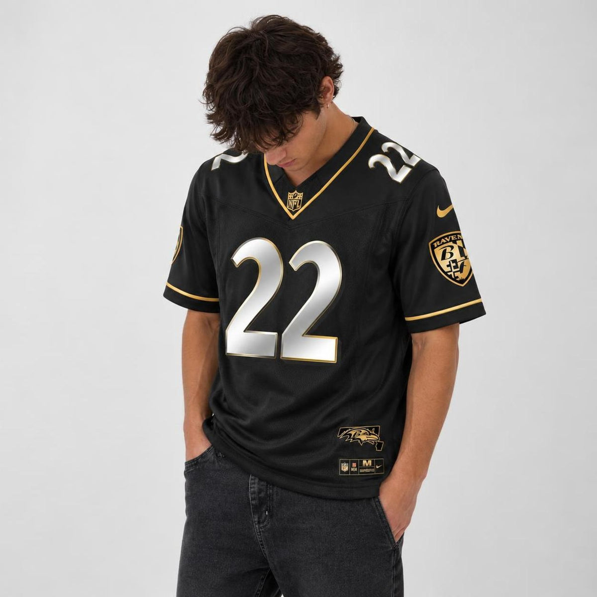 Henry 22 Black Gold Football Jersey - 4