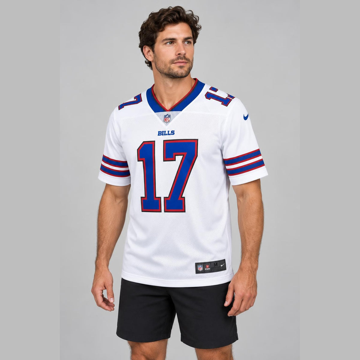 Allen 17 Bills White Football Jersey - 4