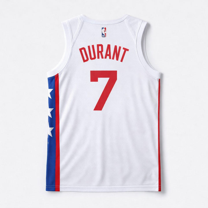Durant 7 Nets White Basketball Jersey