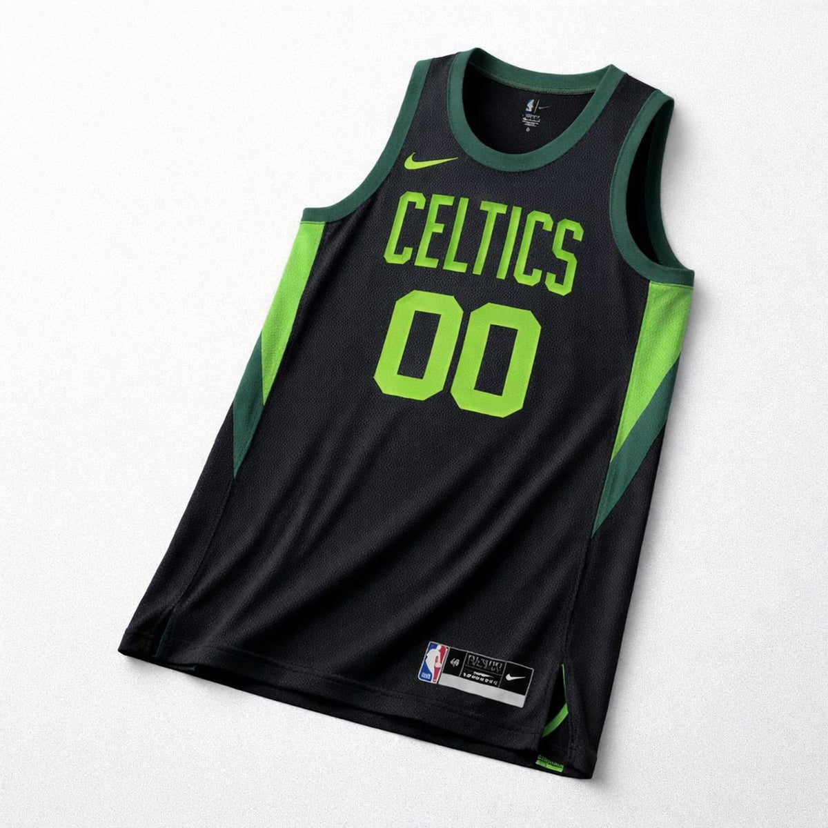 Celtics Custom Basketball Jersey Black Green - 3