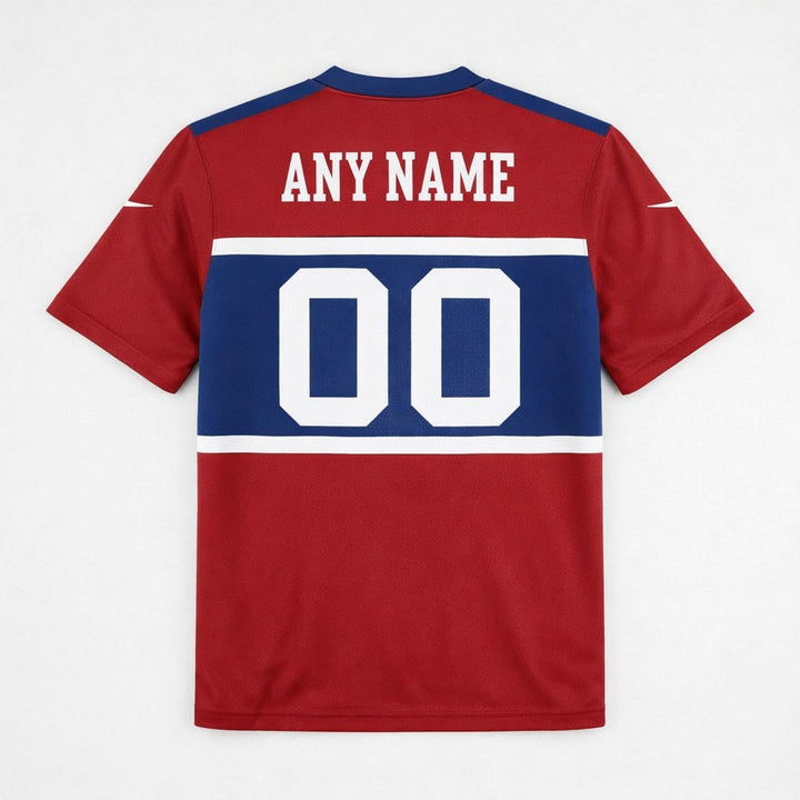 Red Blue Custom Football Jersey – Name and Number
