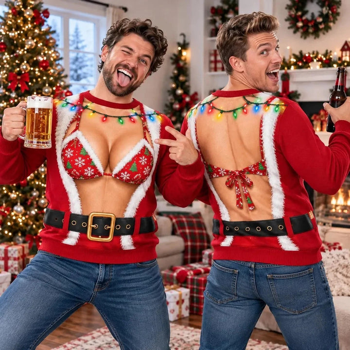 Funny Sexy Santa Bikini Christmas Ugly Sweater Sweatshirt