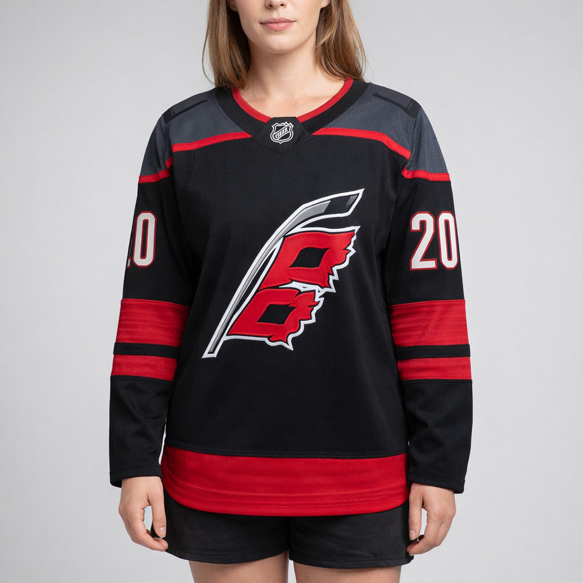 Aho 20 Hurricanes Hockey Jersey Black Red - 5
