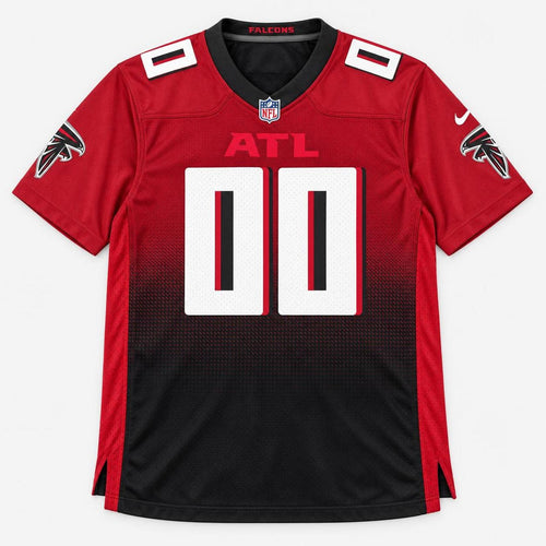 Atl Red Black Football Jersey - Custom Name and Number - 1