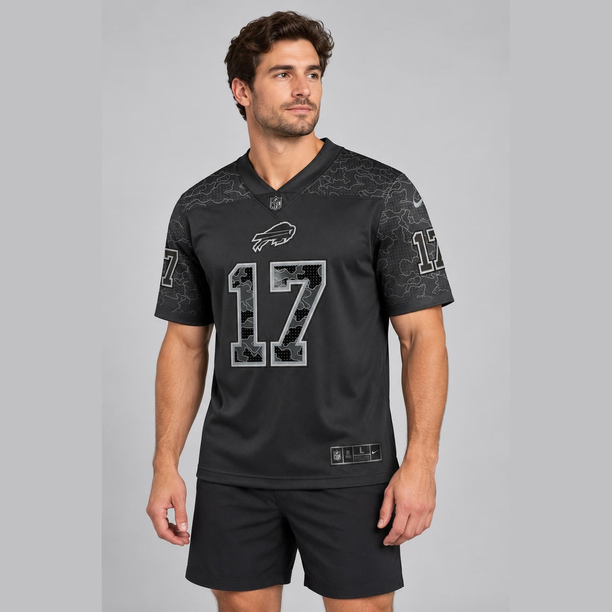 Allen 17 Buffalo Black Football Jersey - 4