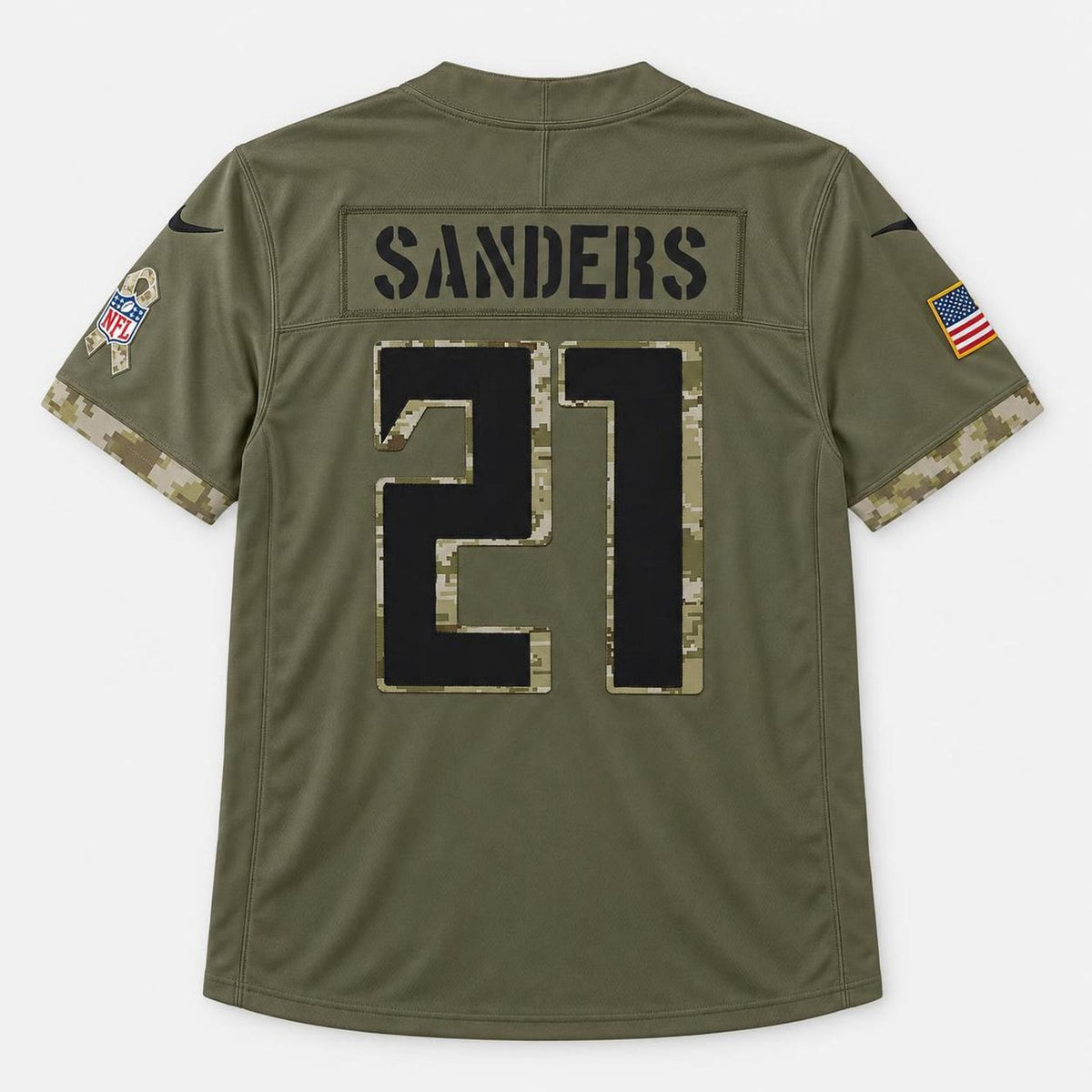 Sanders 21 Olive Atlanta Football Jersey - 6