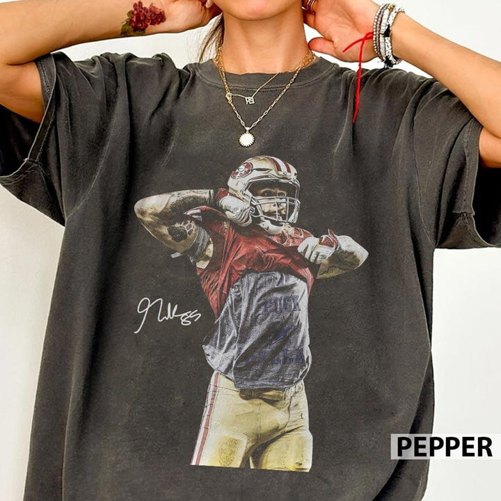 Nick Bosa San Francisco 49ers Vintage Football Graphic T-Shirt