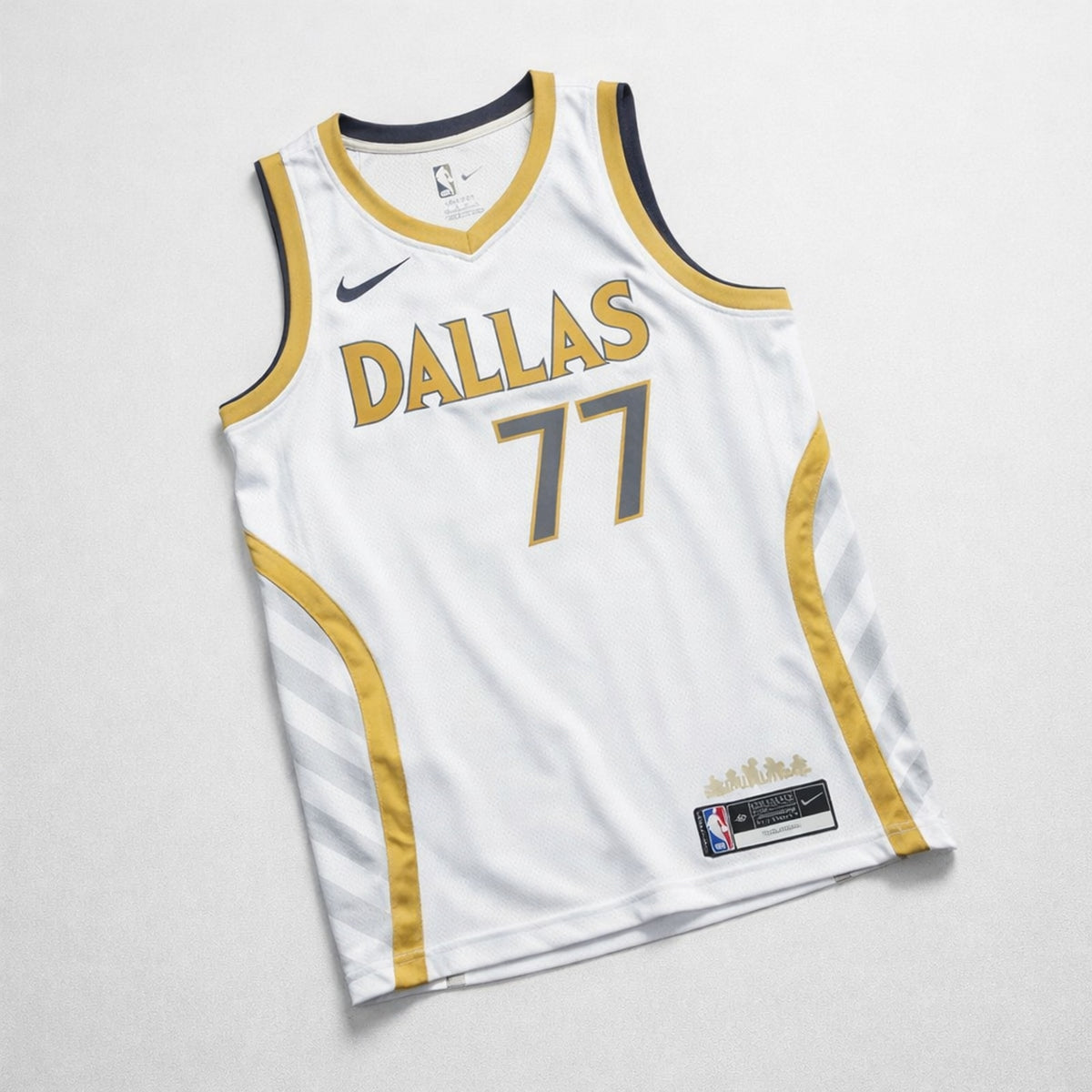 Doncic 77 Dallas White Gold Basketball Jersey - 3