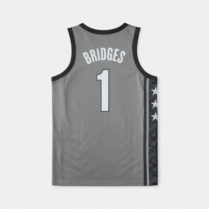 Bridges 1 Brooklyn Basketball Jersey Gray