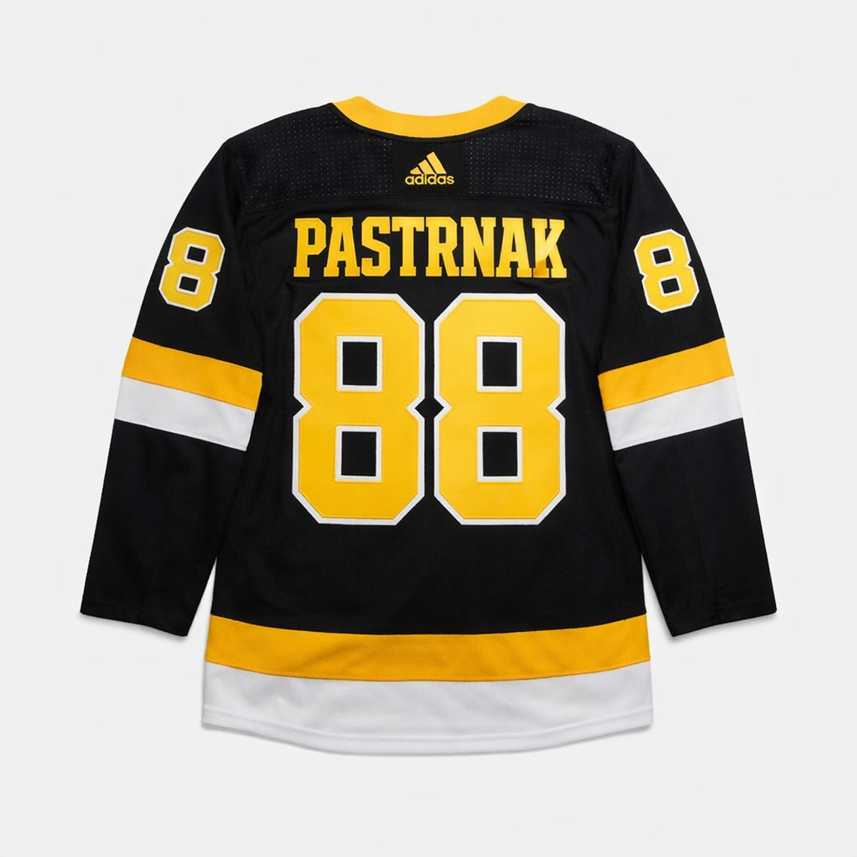 Pastrnak 88 Boston Hockey Jersey Black Yellow - 2