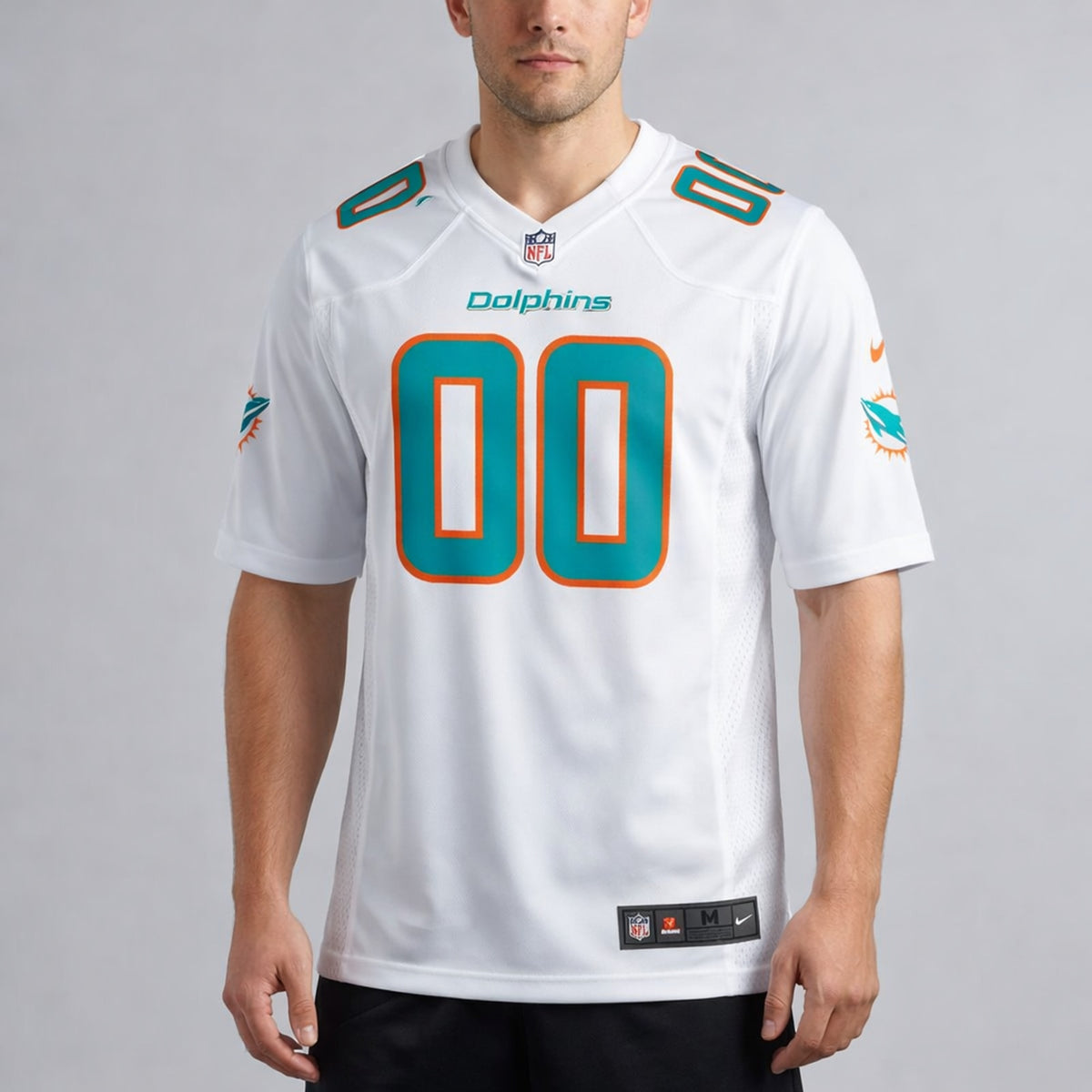 Miami Dolphins White Custom Football Jersey - 4