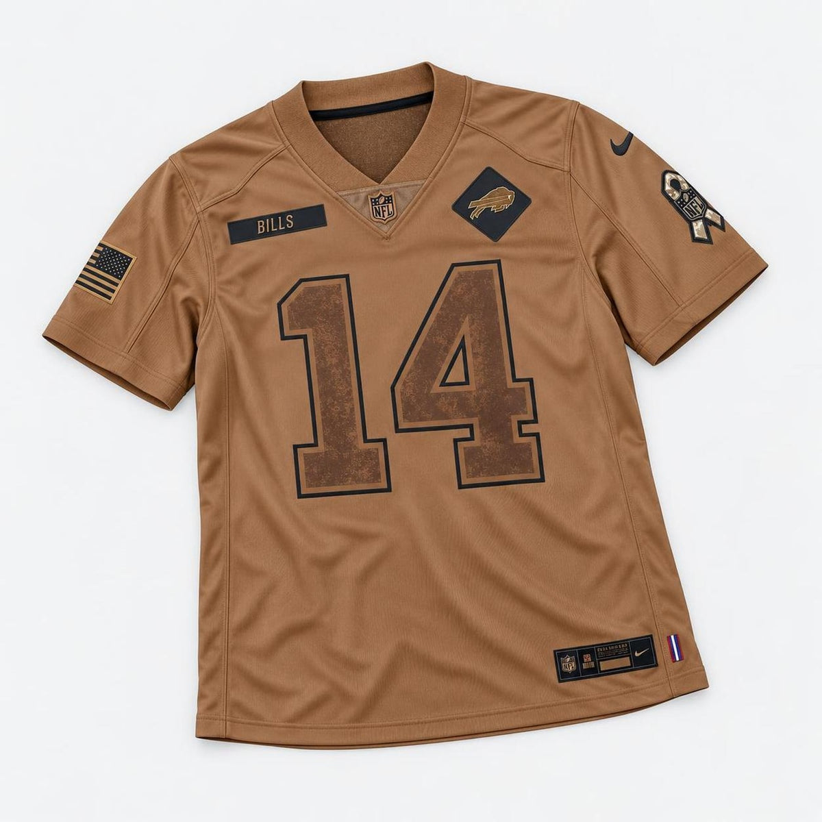 Diggs 14 Buffalo Brown Football Jersey - 3