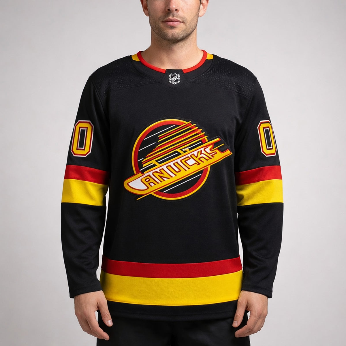 Black Vancouver Canucks Custom Hockey Jersey - 4