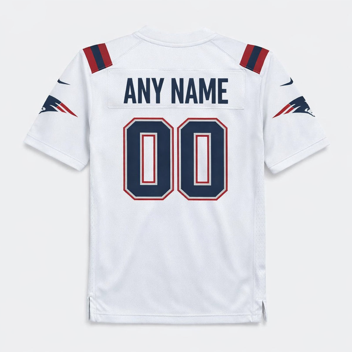 White Patriots Any Name 00 Football Jersey - 2