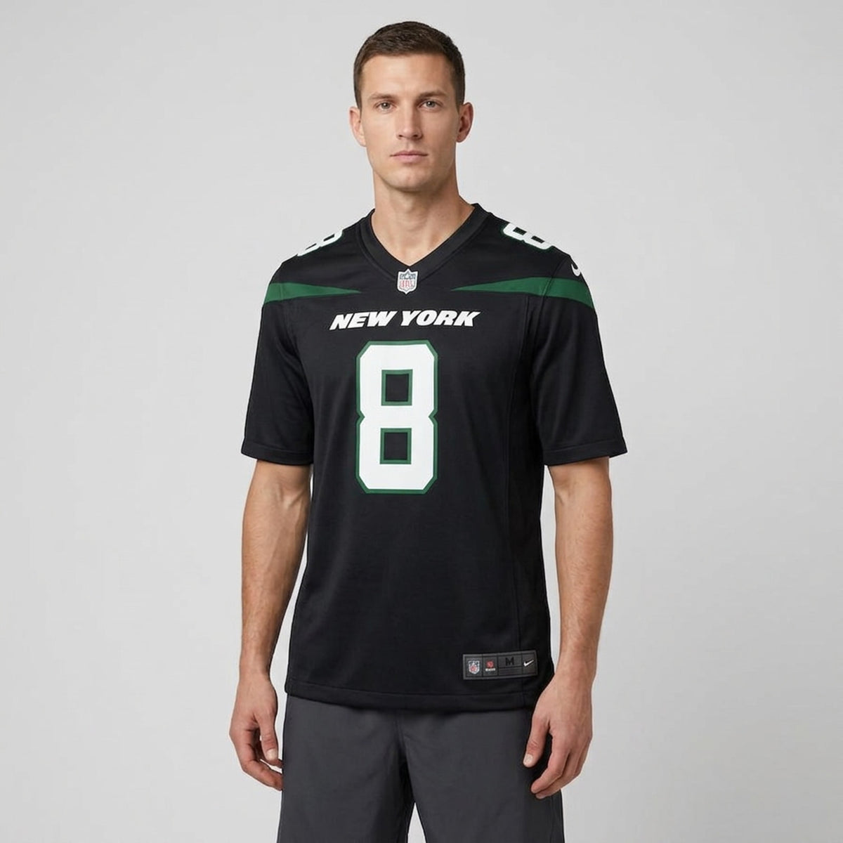 Rodgers 8 New York Black Football Jersey - 4