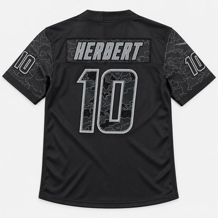 Herbert 10 Black Football Jersey