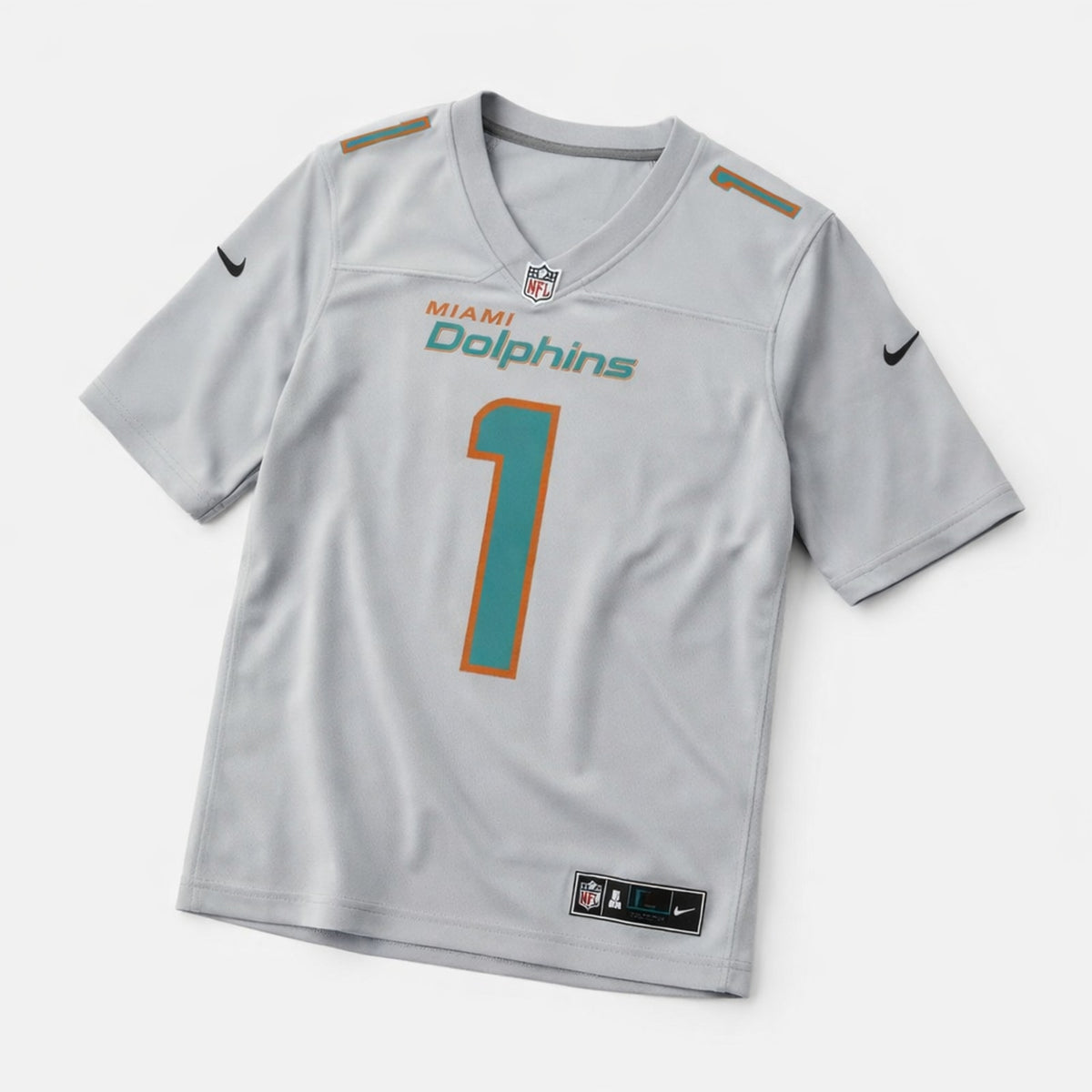 Tagovailoa 1 Miami Dolphins Gray Football Jersey - 3