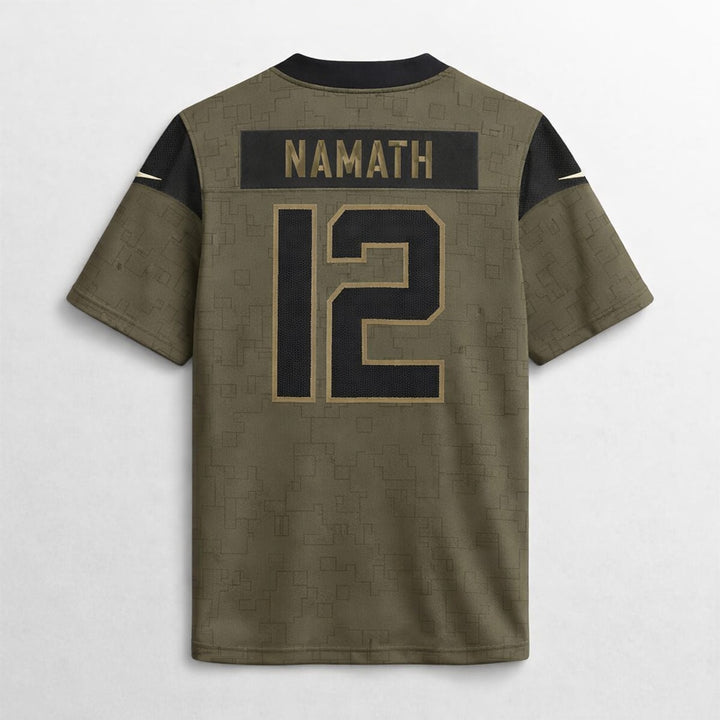 Namath 12 New York Football Jersey Olive