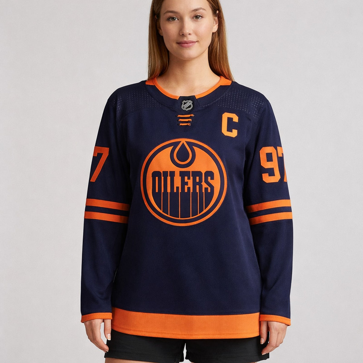 McDavid 97 Oilers Navy Orange Hockey Jersey - 5
