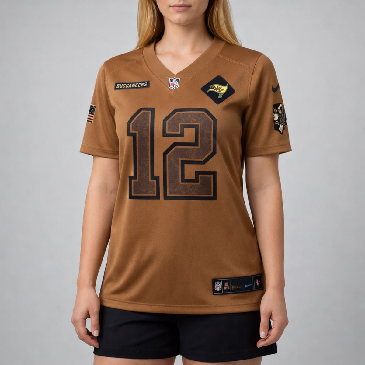 Brady 12 Tampa Bay Brown Football Jersey - 5