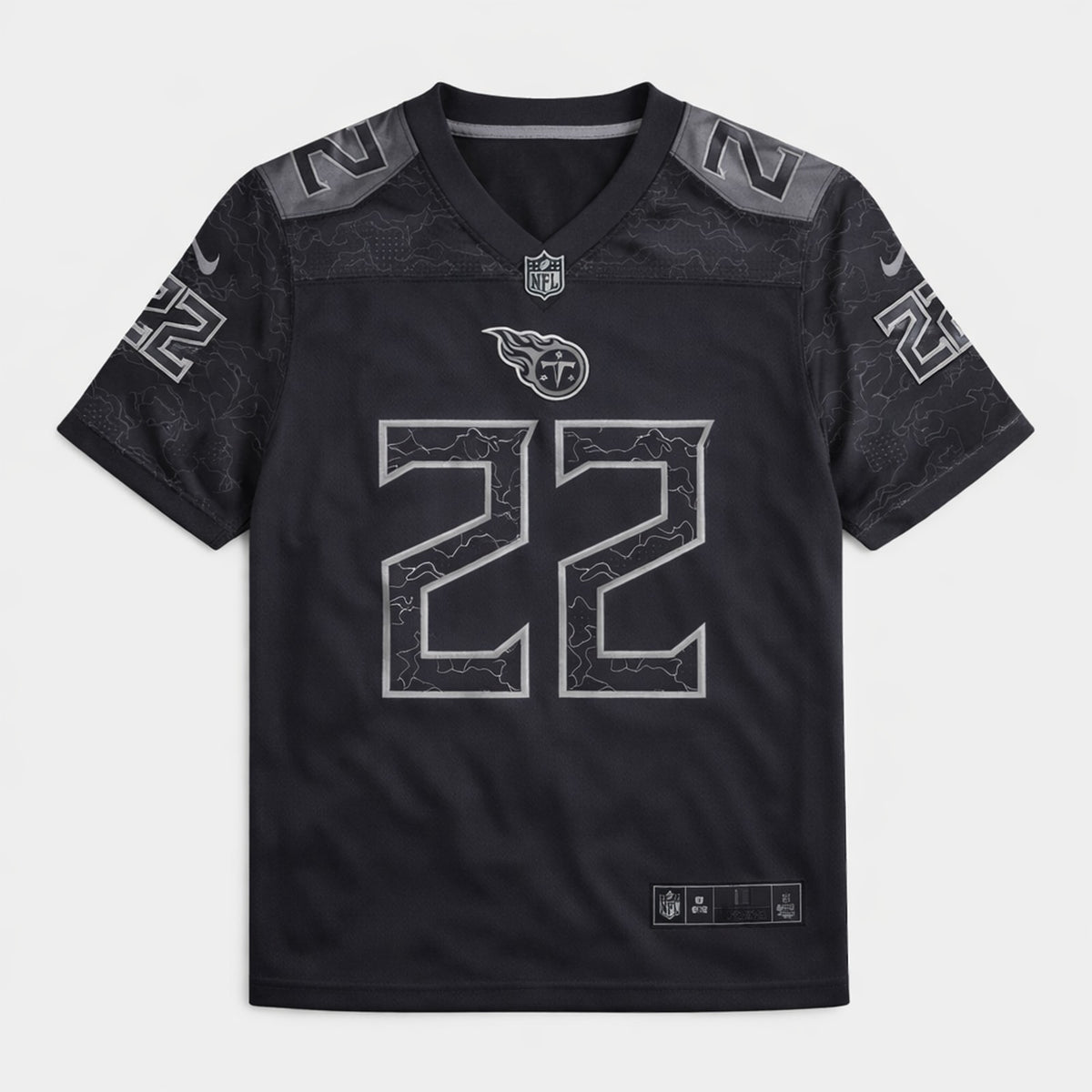 Henry 22 Tennessee Black Football Jersey - 1