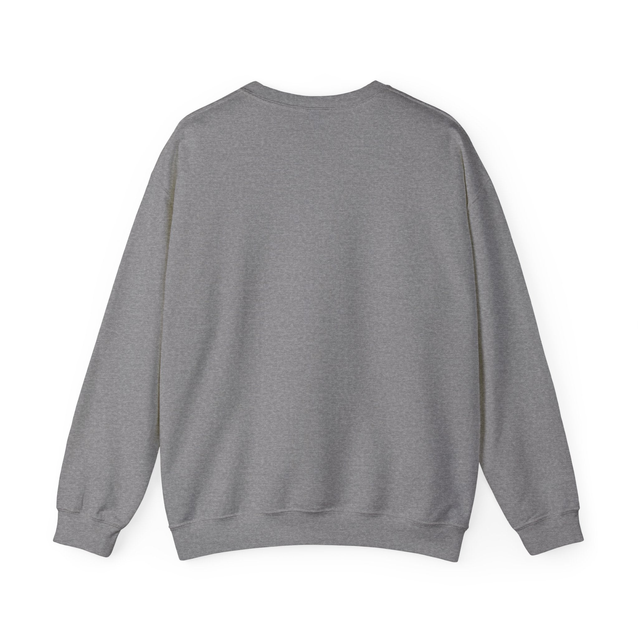 Graphite Heather crewneck sweatshirt, plain back — hand-lettered A Girl's Gotta Have Options on the front