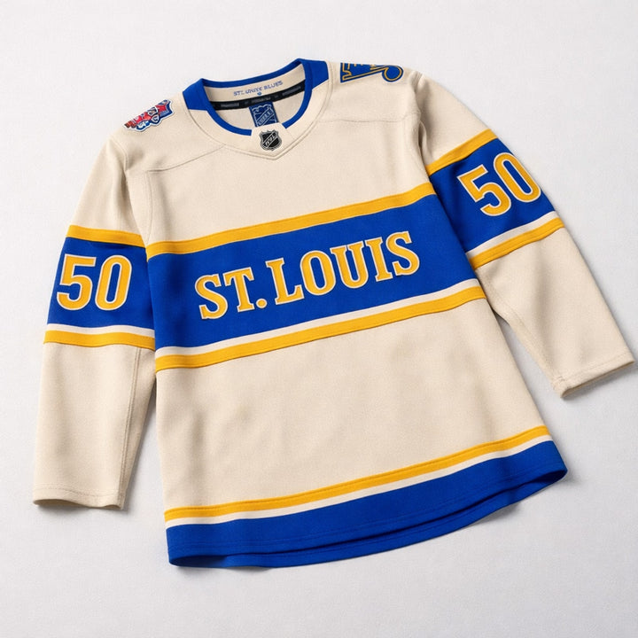 Binnington 50 St Louis Blues Hockey Jersey