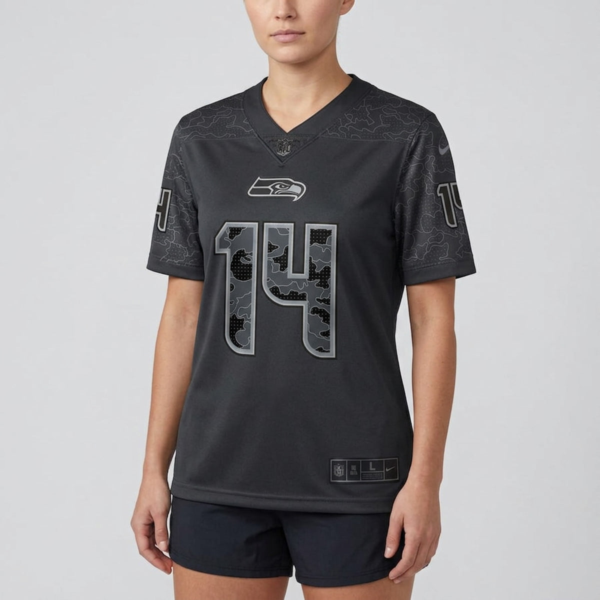 Metcalf 14 Black Football Jersey - 5
