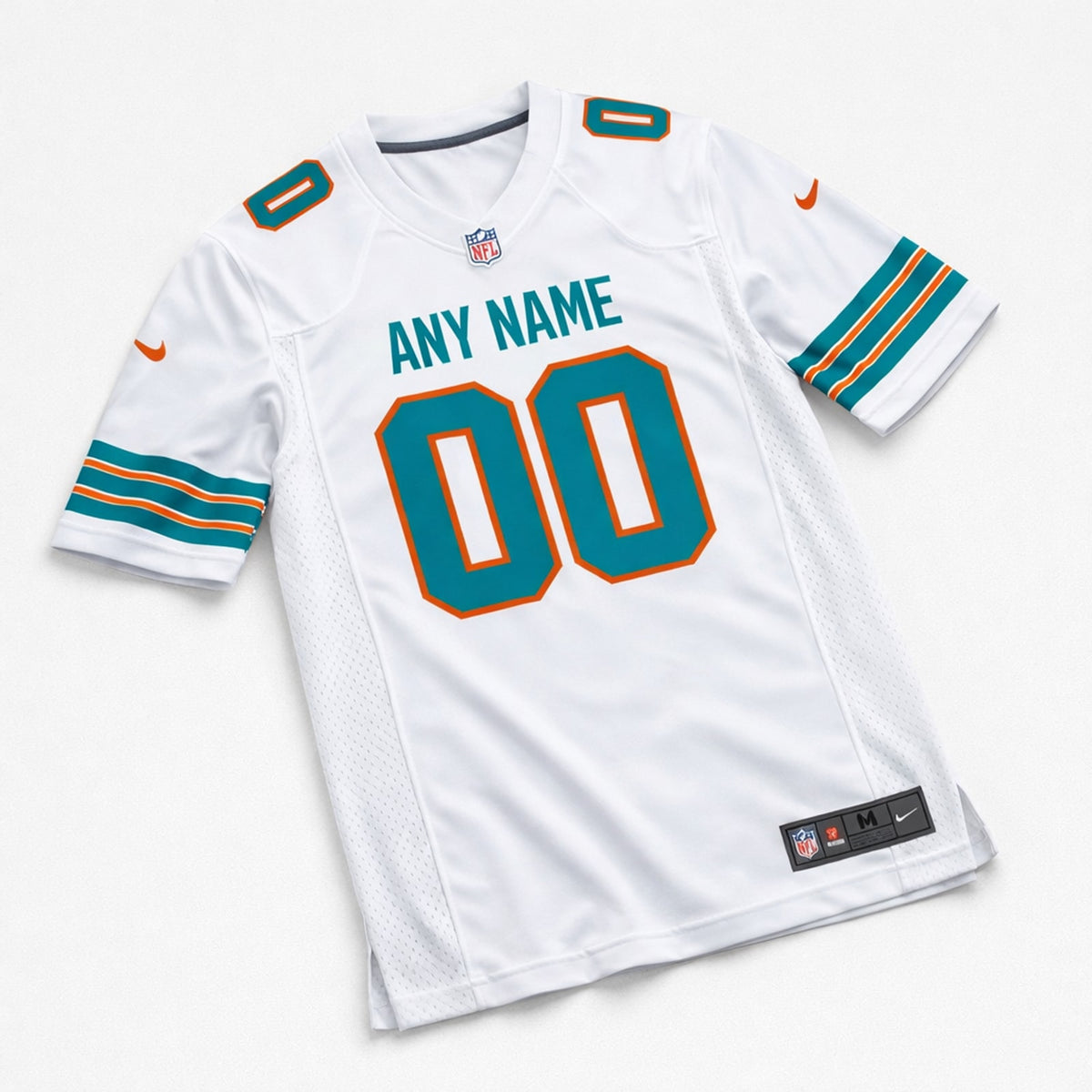 White Custom Miami Dolphins Football Jersey - 3
