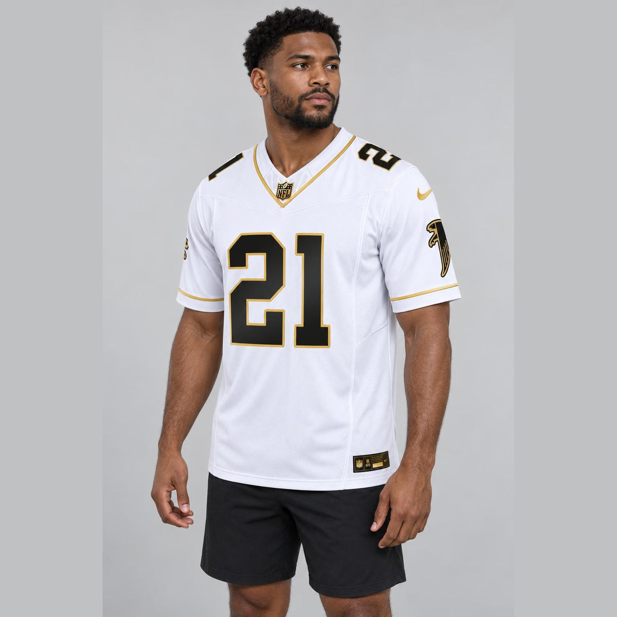 Sanders 21 Atlanta White Football Jersey - 3