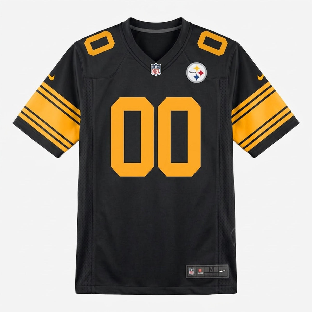 Black Gold Gridiron Football Jersey – Custom Name and Number - 1