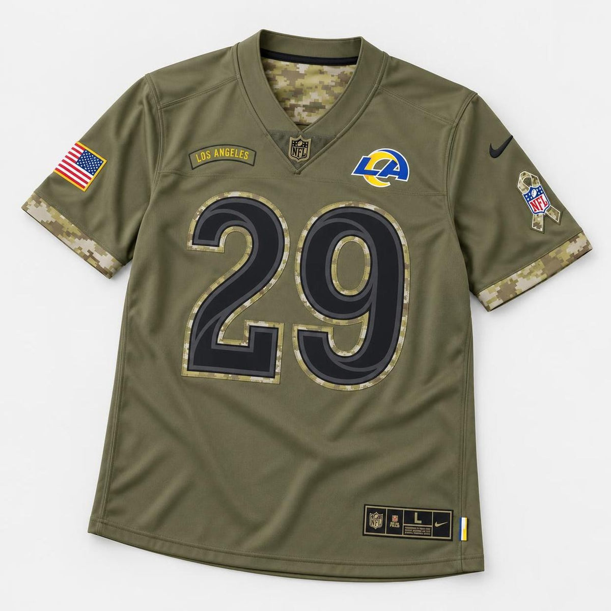 Dickerson 29 Los Angeles Olive Football Jersey - 3