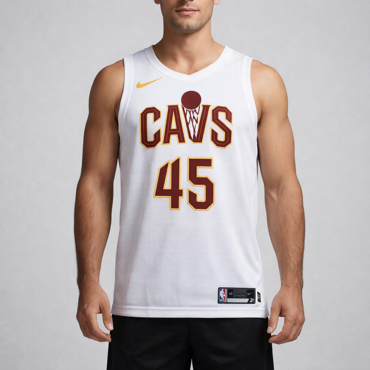 Cavs Mitchell 45 Basketball Jersey White - 4