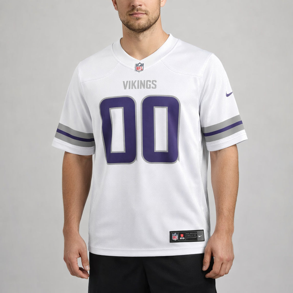 Minnesota Vikings White Custom Football Jersey - 4