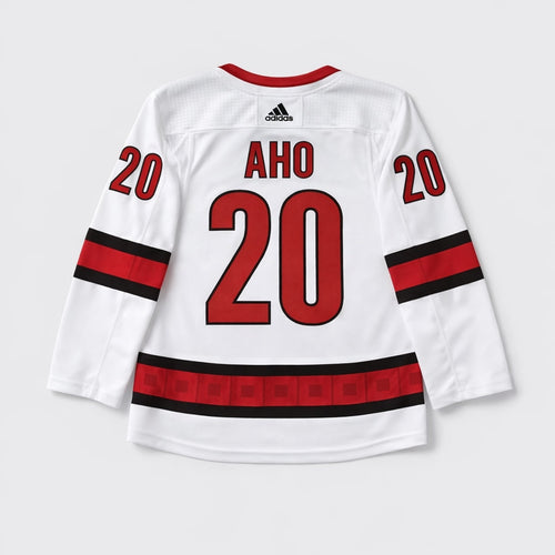 Aho 20 Canes Hockey Jersey White Red - 2