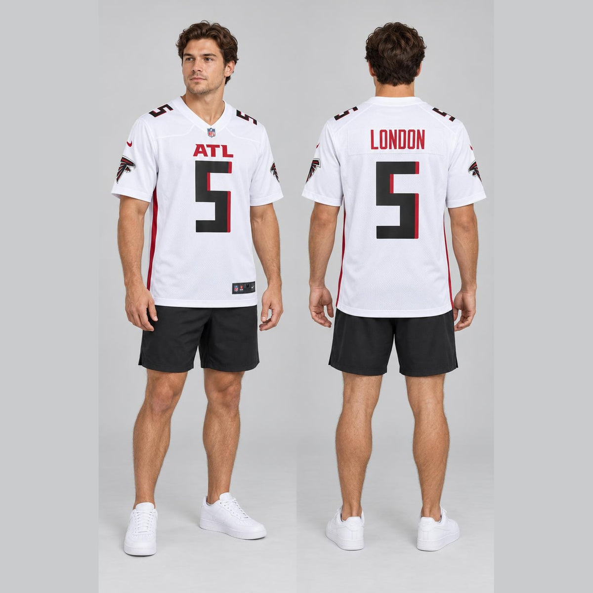 London 5 Atl White Football Jersey - 3