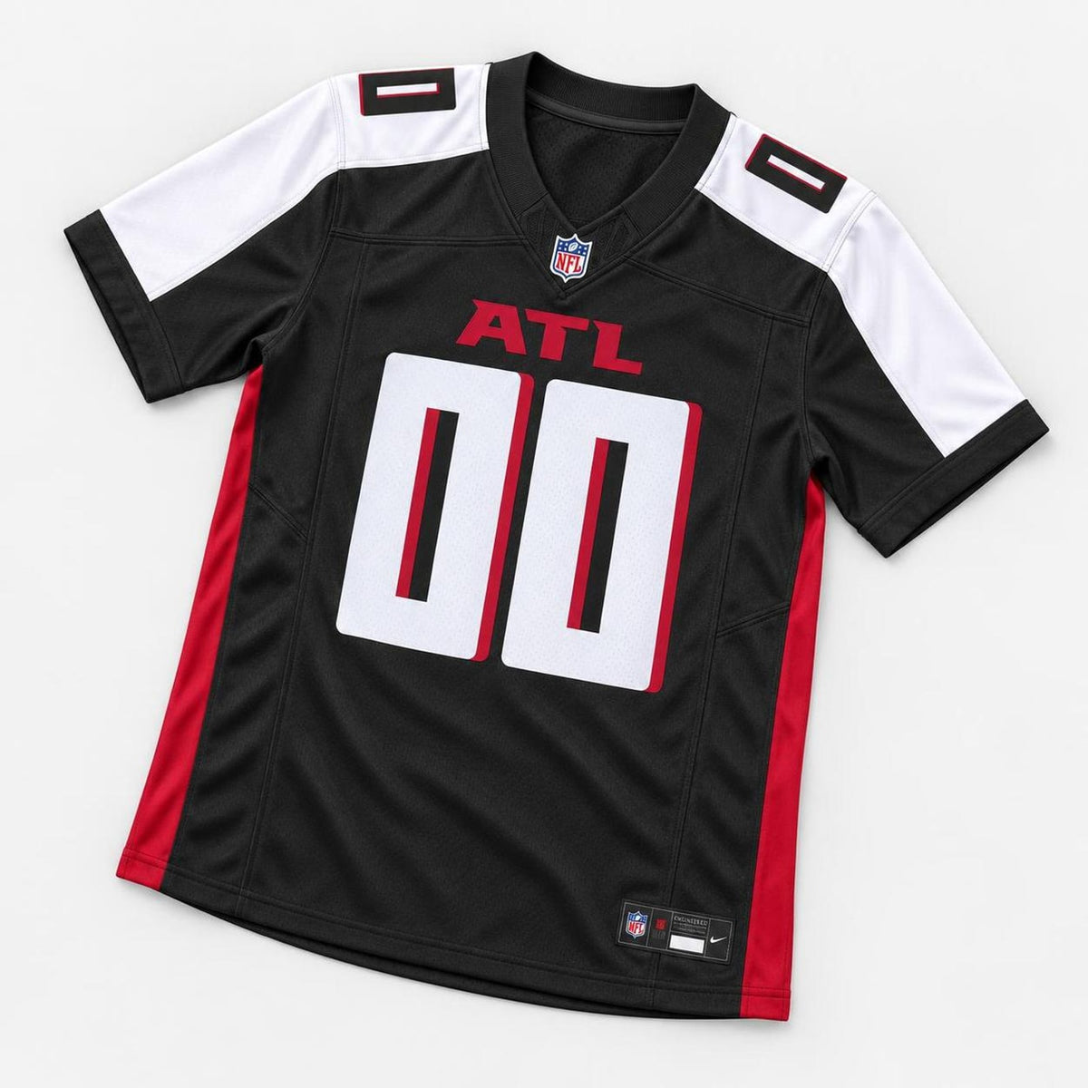 Atl 00 Black Red Football Jersey - 9