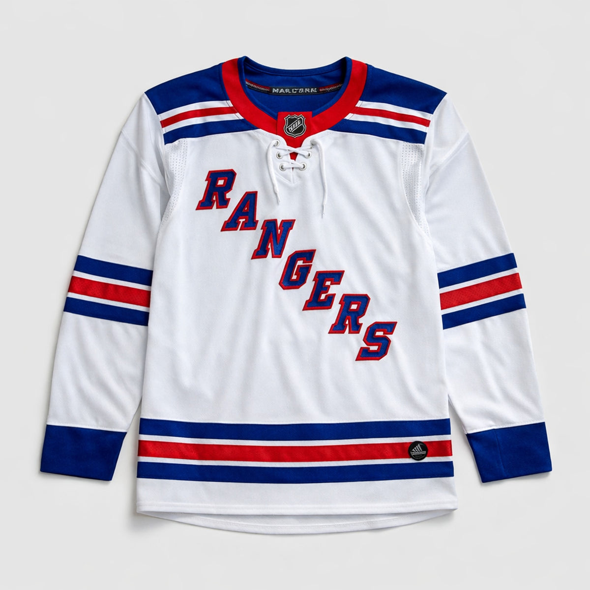 New York Rangers Custom Hockey Jersey White Blue Red - 1