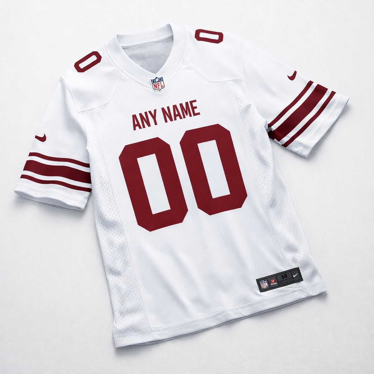 White Any Name 00 Giants Football Jersey - 3