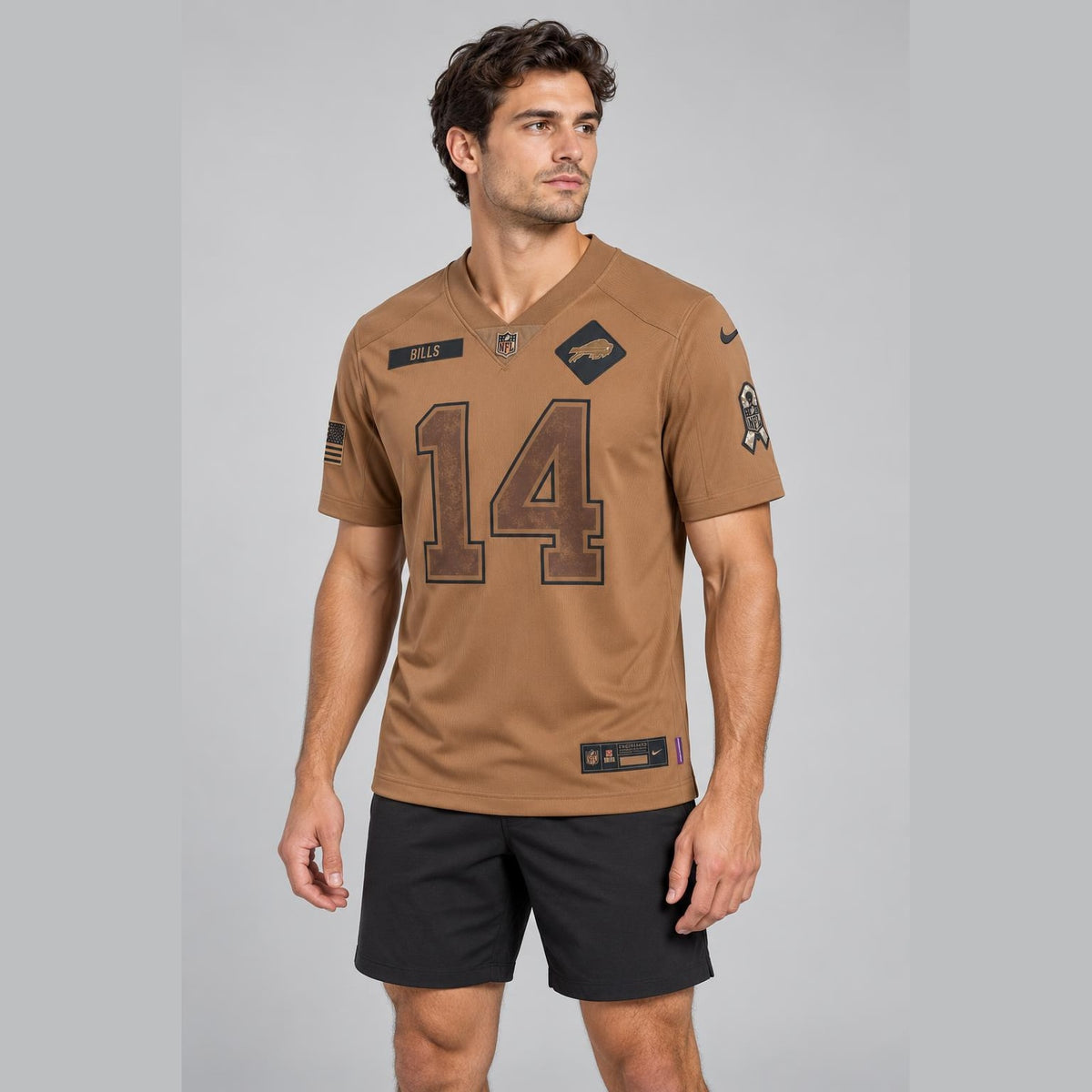 Diggs 14 Buffalo Brown Football Jersey - 4