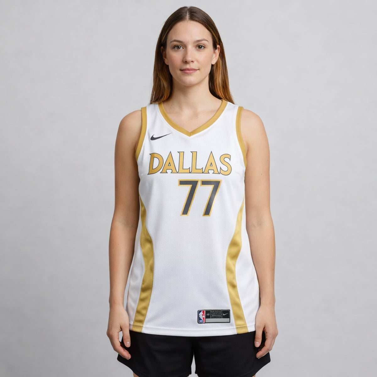 Doncic 77 Dallas White Gold Basketball Jersey - 5
