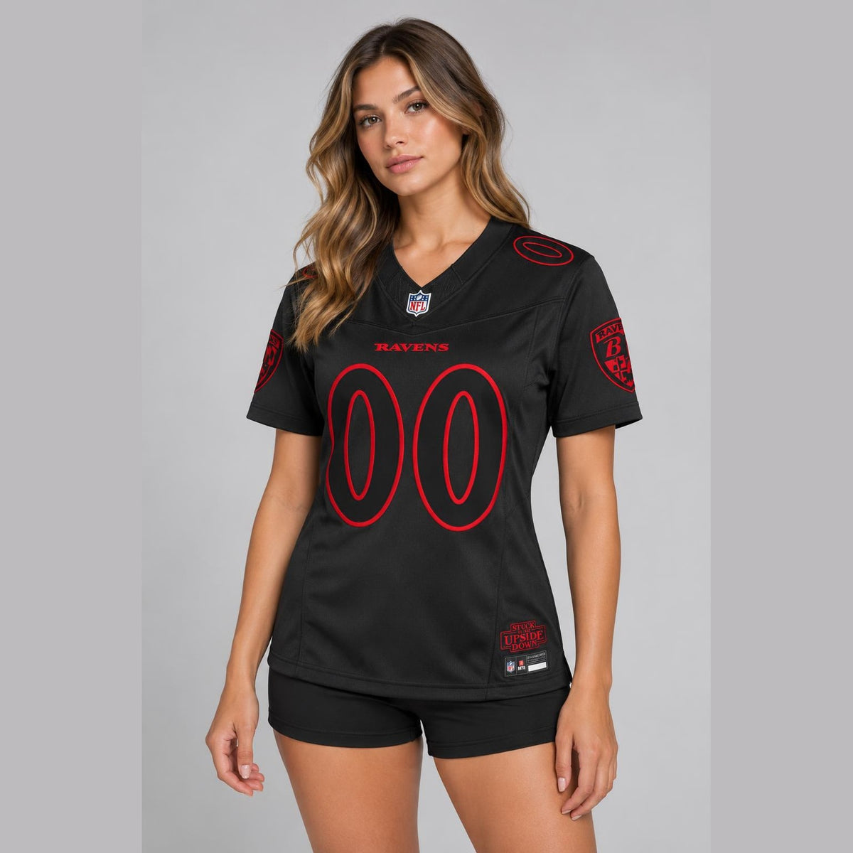 Black Red Shadow Football Jersey - Custom Name and Number - 4