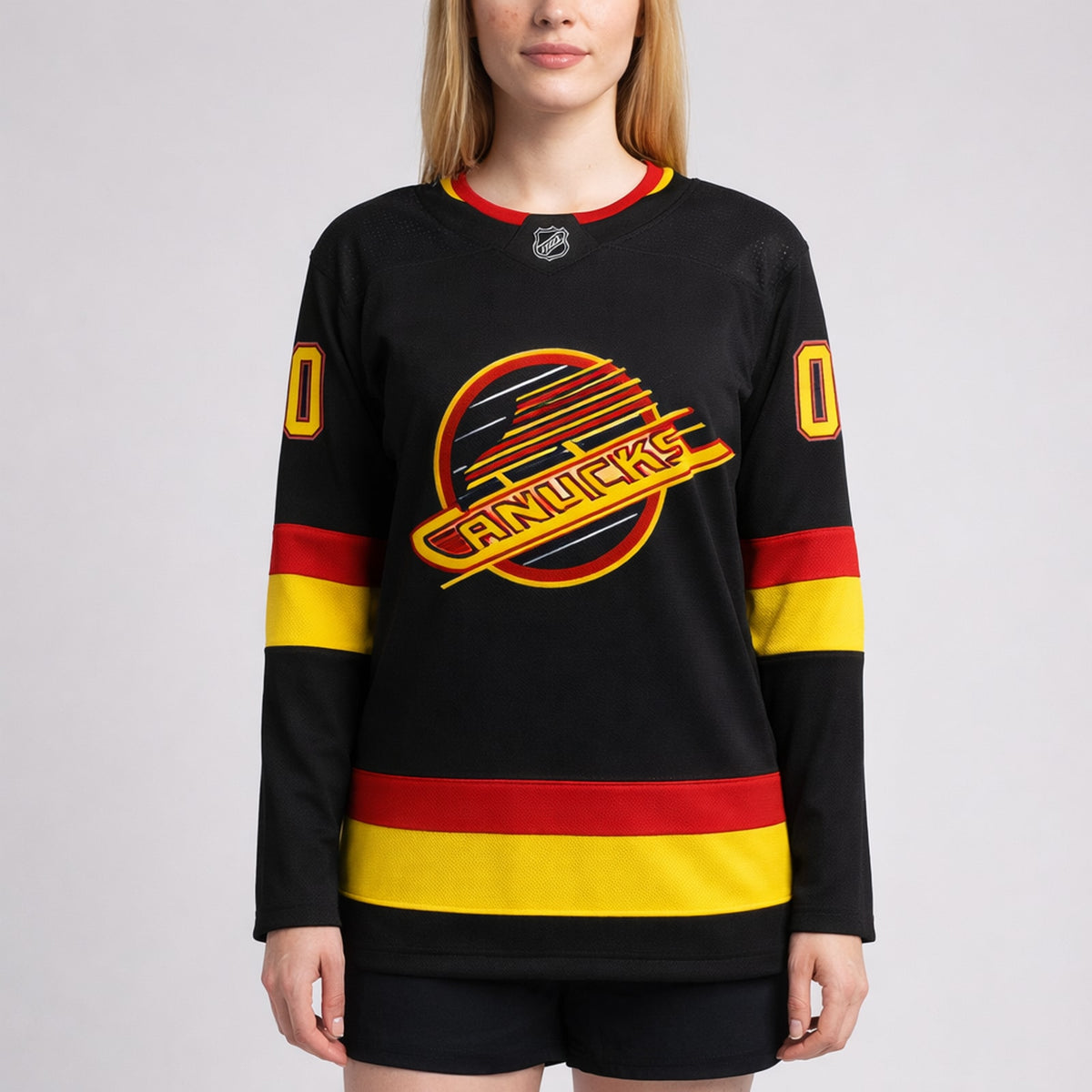 Black Vancouver Canucks Custom Hockey Jersey - 5