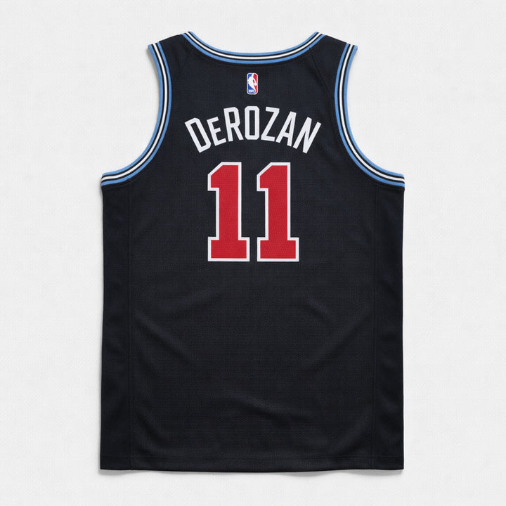 DeRozan 11 Chicago Basketball Jersey Black Blue