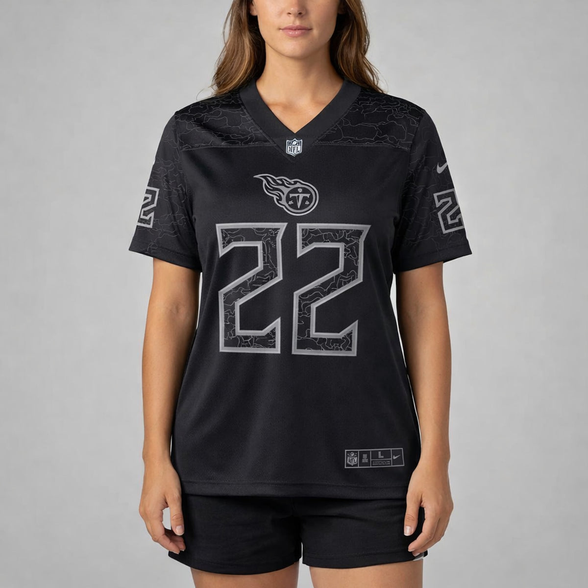 Henry 22 Tennessee Black Football Jersey - 5