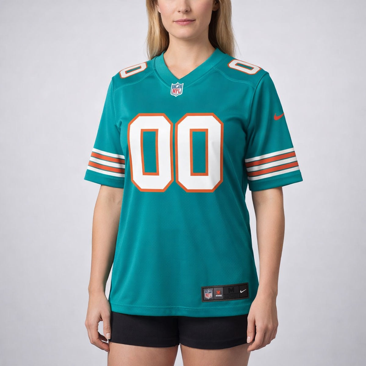 Miami Dolphins Aqua Custom Football Jersey 00 - 5